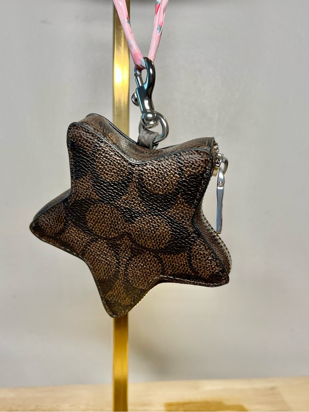 Coach Star Coin Purse with Signature Monogram Print - like new with COA